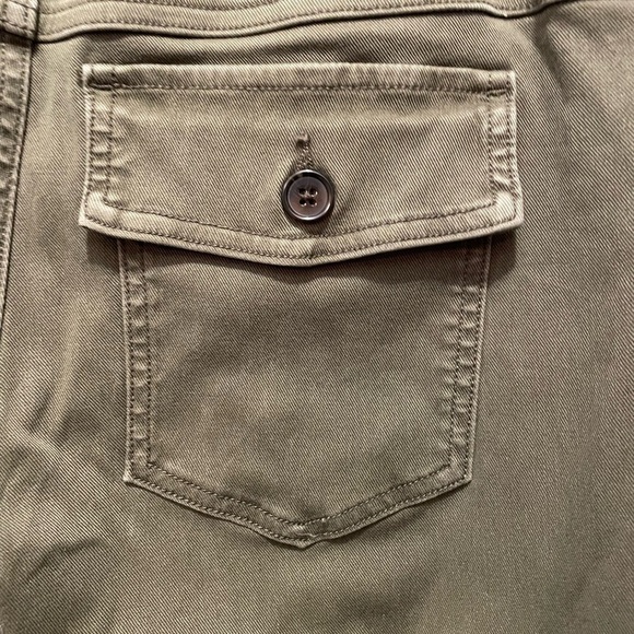 Spanx Twill Cropped Wide Leg Jeans Olive Green Women’s Size XL - Picture 10 of 10